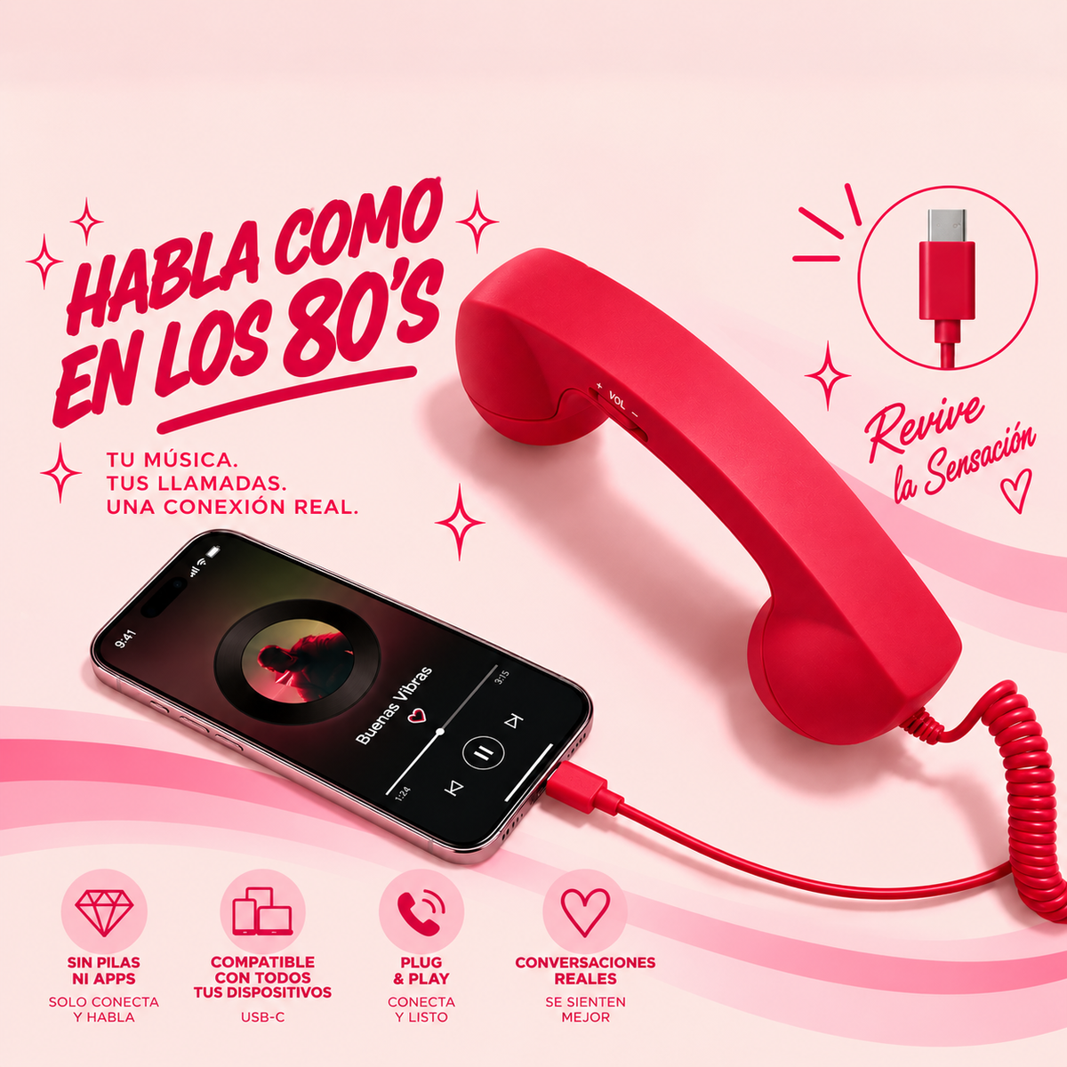 Teléfono Retro de los 80s