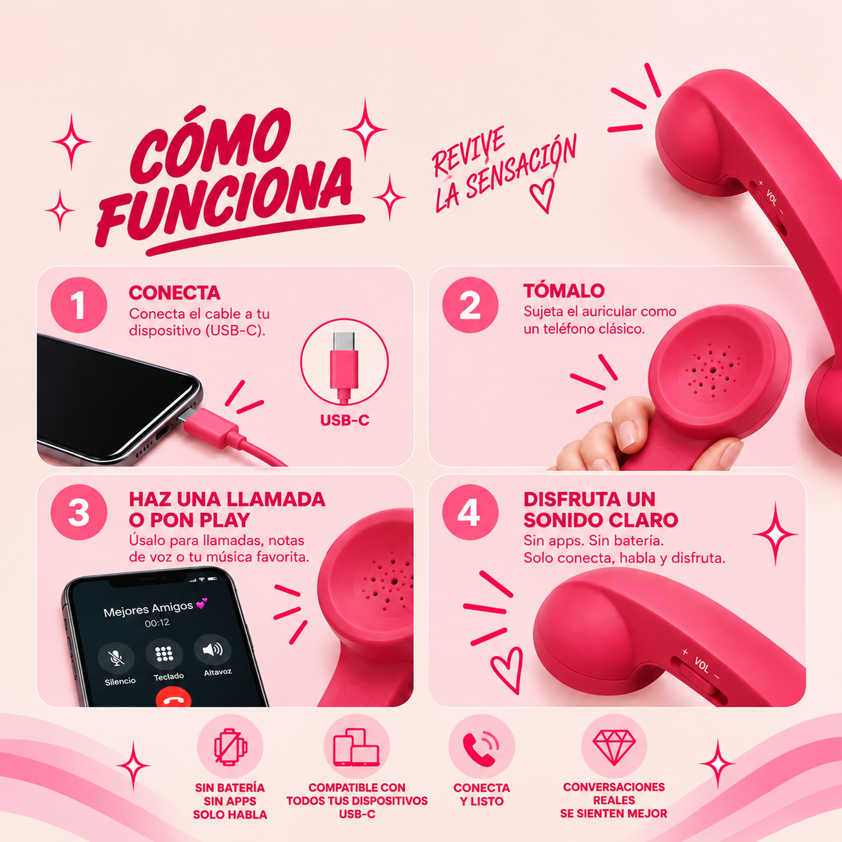 Teléfono Retro de los 80s